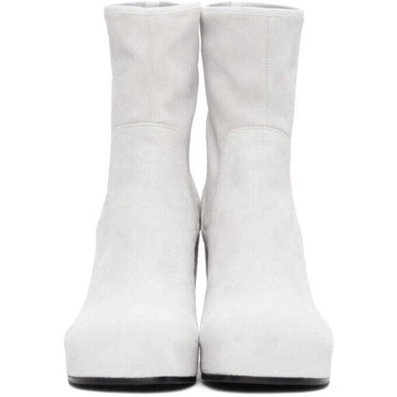 Random Identities Suede Boots Size 41 US 11 Womens White - Picture 11 of 13
